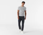 Tommy Hilfiger Men's Stretch Stripe Tee / T-Shirt / Tshirt - Optic White