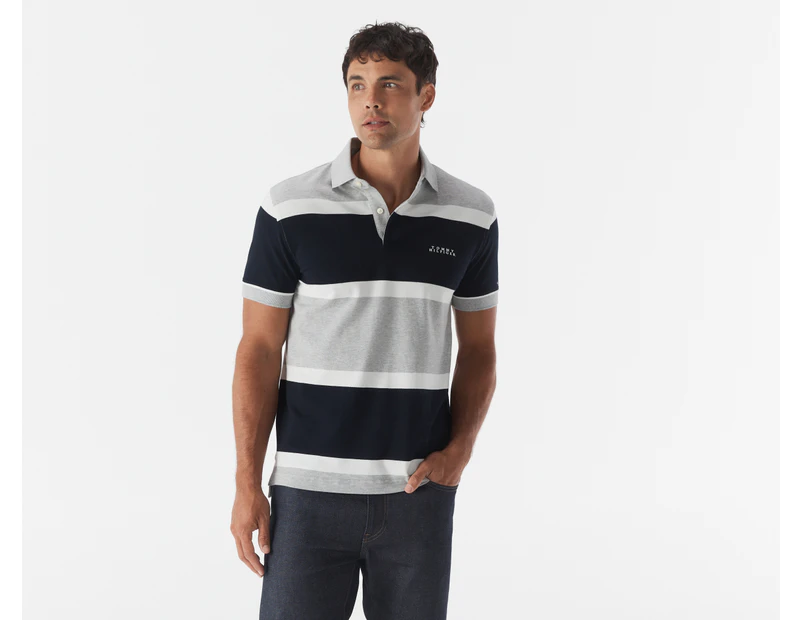 Tommy Hilfiger Men's Rugby Stripe Polo Shirt - Grey Heather