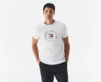 Tommy Hilfiger Men's Flag Arch Tee / T-Shirt / Tshirt - Optic White