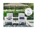 ALFORDSON Wooden Garden Bench Loveseat Outdoor Chairs Table Set Patio White