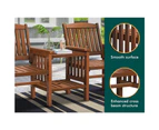 ALFORDSON Wooden Garden Bench Loveseat Outdoor Chairs Table Set Patio Brown