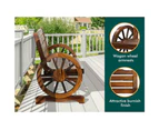 ALFORDSON Wooden Garden Bench Wagon Wheel Chair Seat Outdoor Patio Charcoal