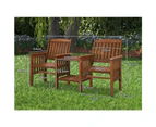 ALFORDSON Wooden Garden Bench Loveseat Outdoor Chairs Table Set Patio Brown