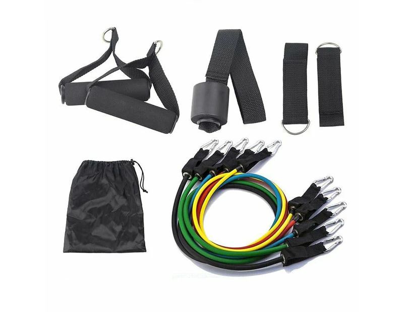 Heavy Duty Latex Resistance Band Tube Power Gym Yoga Training Fitness 11PCS - 5 Pack