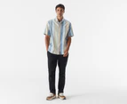 Tommy Hilfiger Men's Ray Stripe Short Sleeve Shirt - Foggy Blue