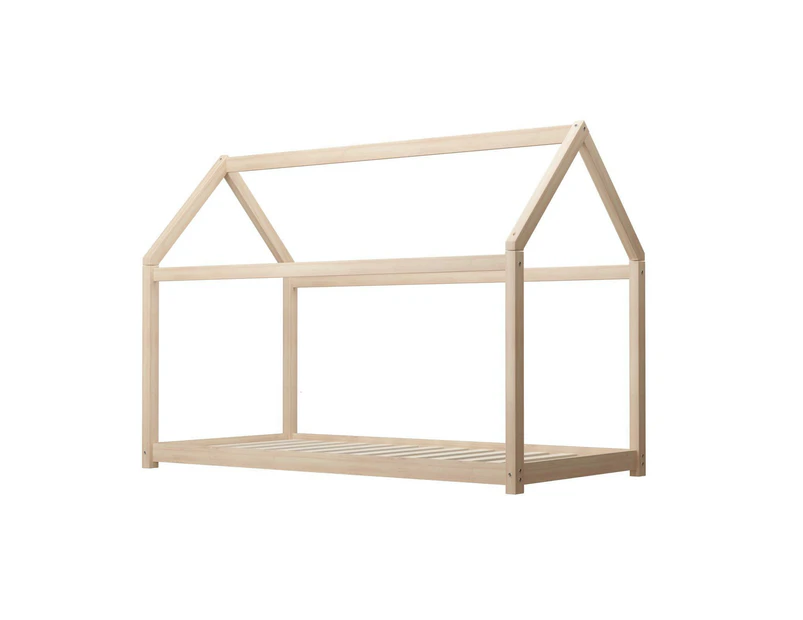 Oikiture Montessori Kids Bed Frame Wooden House Frame