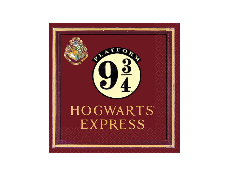 Harry Potter Hogwarts Express 16 Pack Red Lunch Napkins