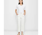 Target Stretch Wide Leg Twill Pants - White