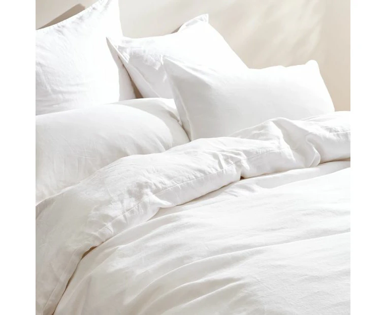 Target European Linen Quilt Cover Set - White