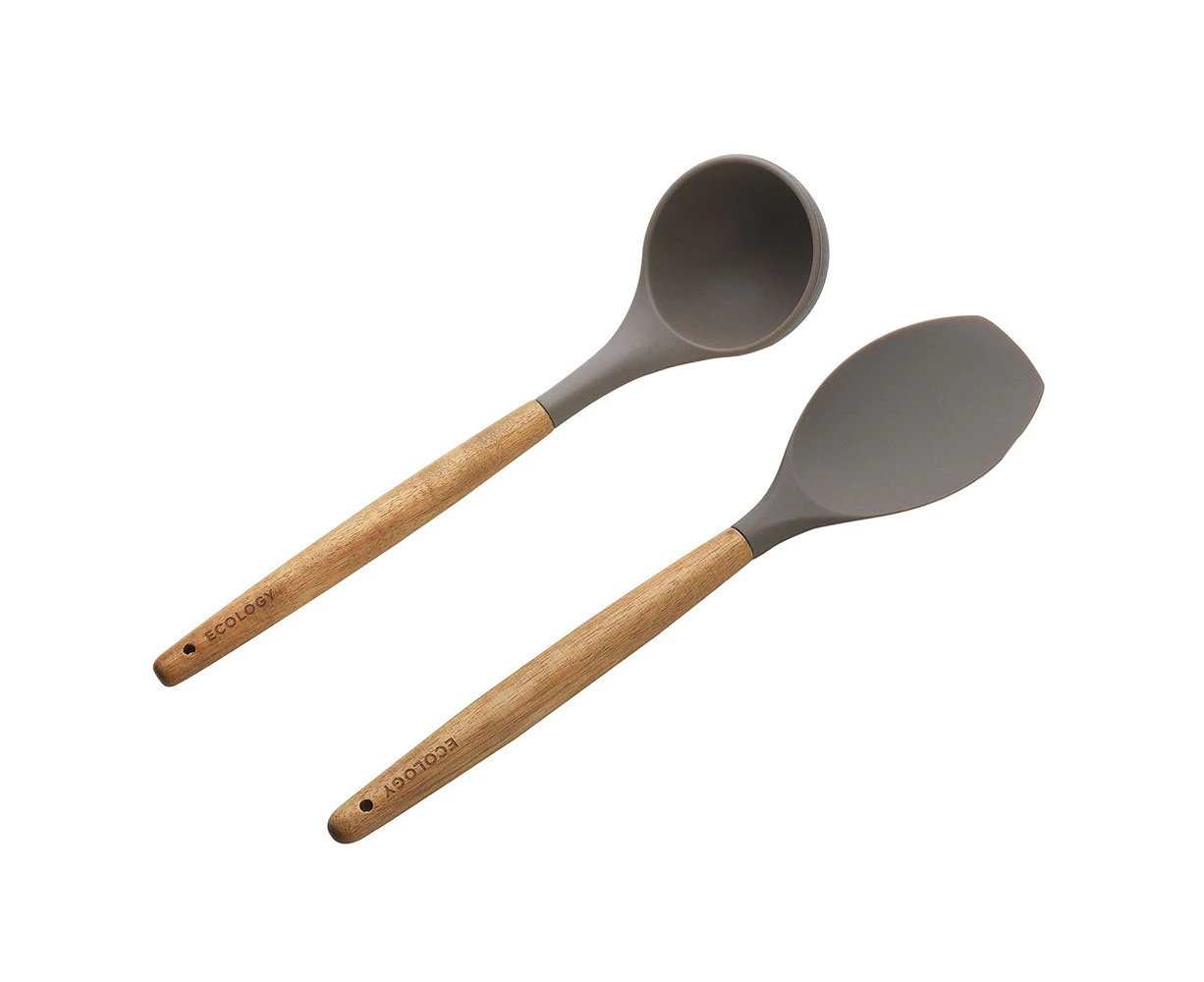 Ecology Provisions Acacia Silicone Spatula & Soup Ladle Combo