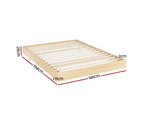 Artiss Bed Frame Double Size Floating LED Wooden Bed Base ODIN