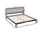 Artiss Bed Frame King Size Wooden Walnut VISE