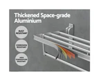 Towel Rail Rack Holder 4 Bars Wall Mounted Aluminium Foldable Hanging Hook