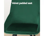 Artiss Dining Chairs Set of 2 Velvet Swivel Base Green