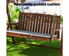 Gardeon Outdoor Wooden Swing Chair Garden Bench Canopy Cushion 3 Seater Charcoal