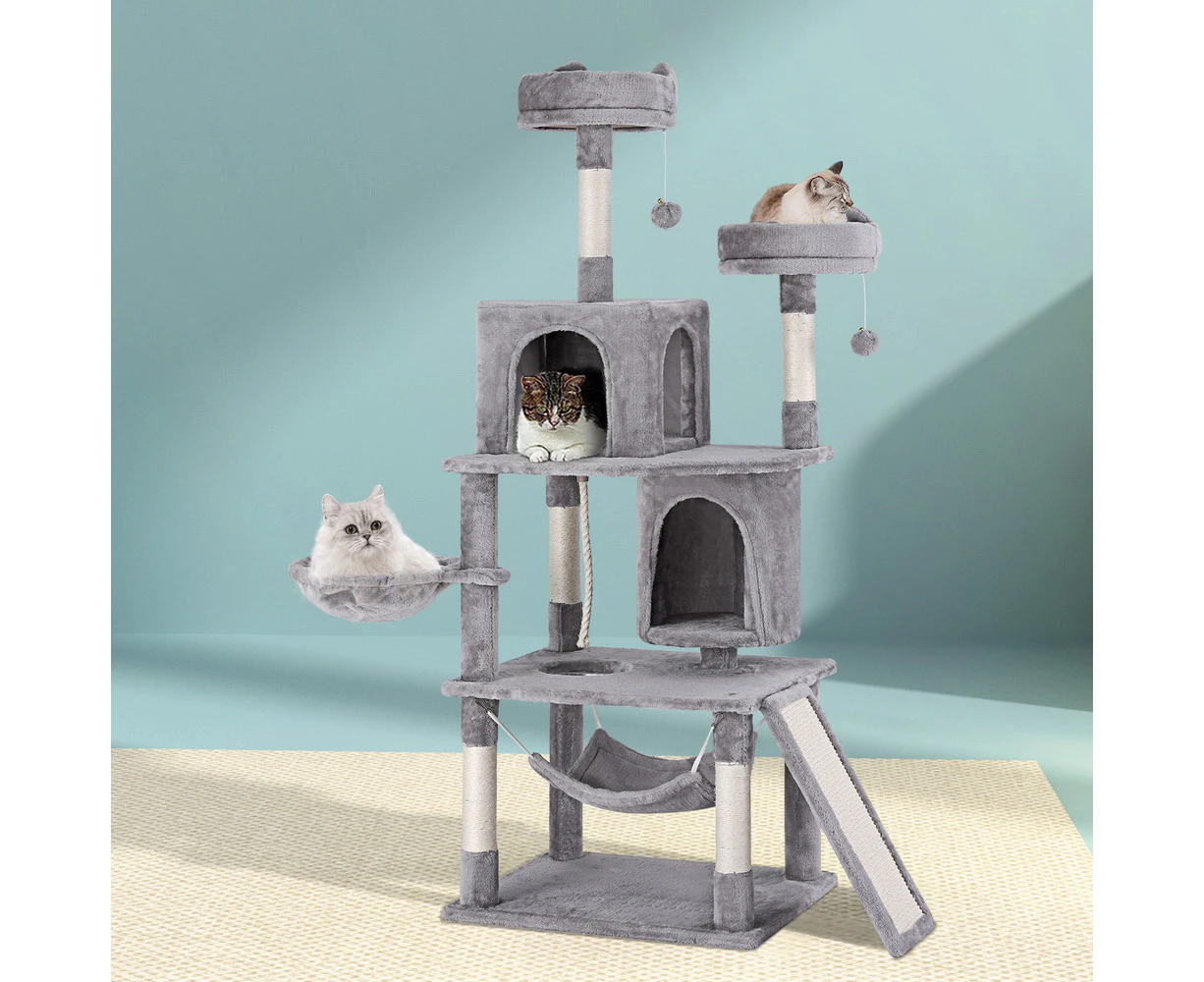 i.Pet Cat Tree 161cm Tower Scratching Post Scratcher Trees Condo House Grey