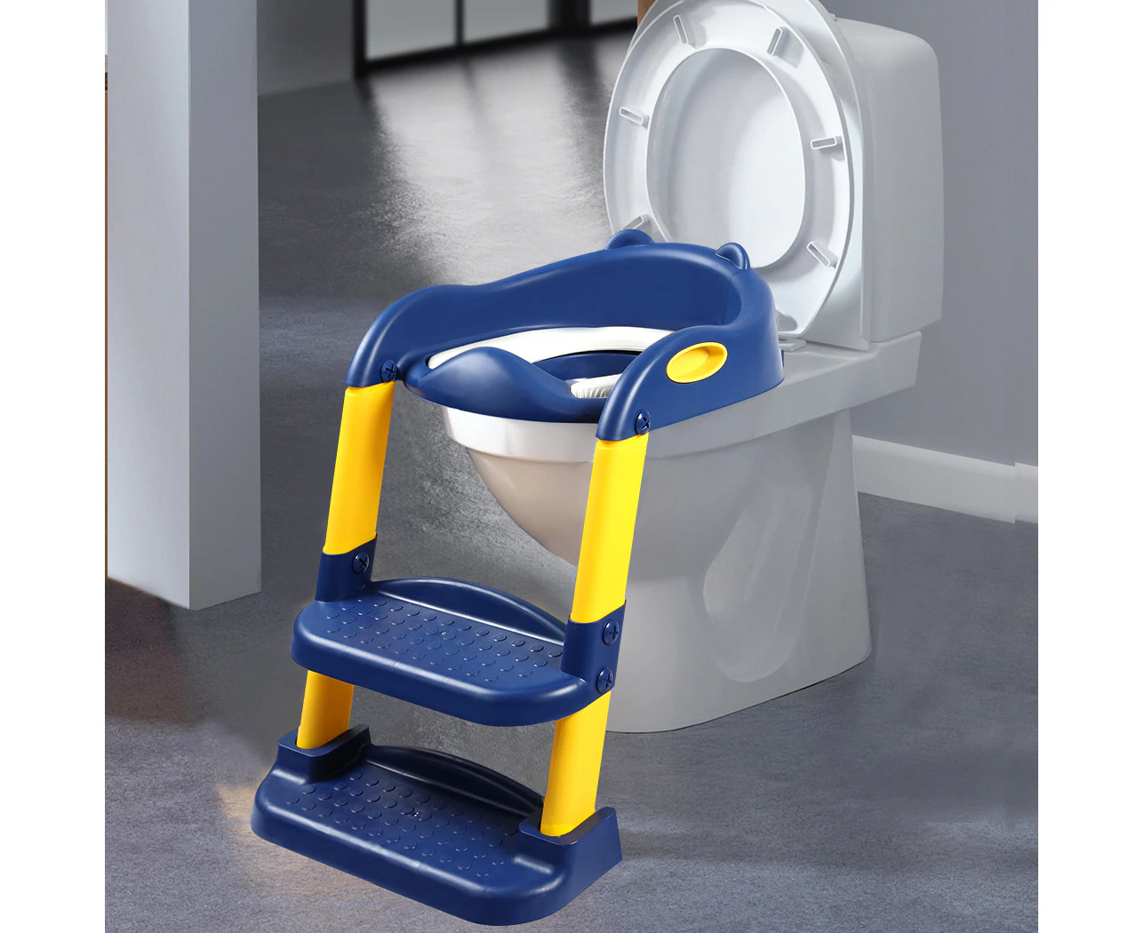 Bopeep Kids Toilet Ladder Toddler Training Step Stool Soft Seat Non Slip Blue