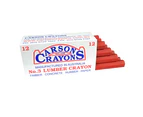 12x Carson No.3 Timber/Concrete/Rubber/Paper Builders Marking Crayons Red