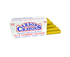 12x Carson No.3 Timber/Concrete/Rubber/Paper Builders Marking Crayons Yellow