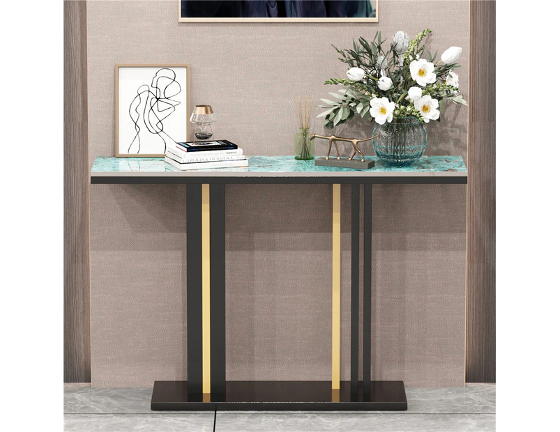 Unique Jaded-Green Marble Stoned Console Table Entryway Hallway Table 120CM