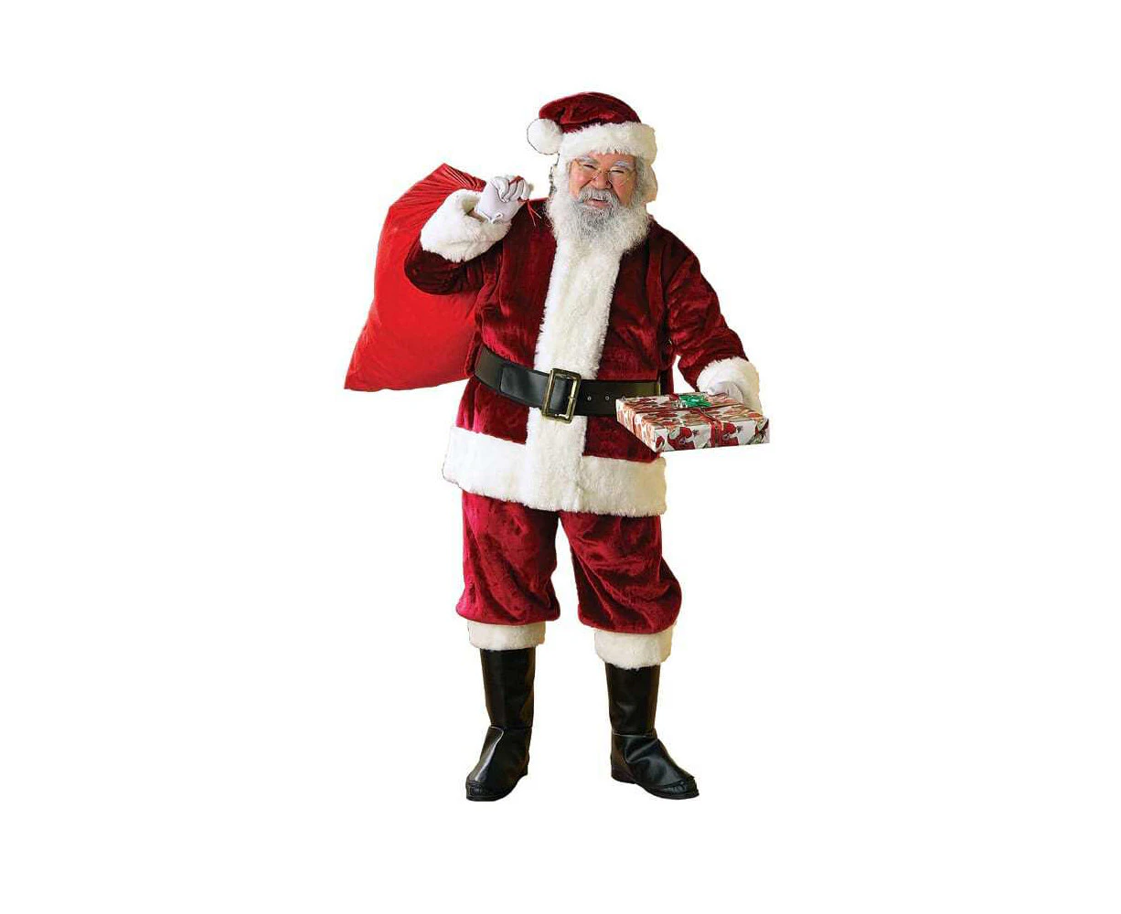 Rubies Santa Suit Crimson Regency Deluxe Costume Christmas Party - Red