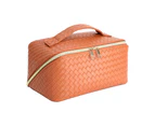Makeup Bag Large Capacity Travel Cosmetic Bag Capacity Travel Cosmetic Bag Women Portable Travel Makeup Bag-Orange