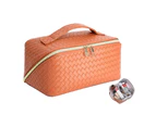 Makeup Bag Large Capacity Travel Cosmetic Bag Capacity Travel Cosmetic Bag Women Portable Travel Makeup Bag-Orange