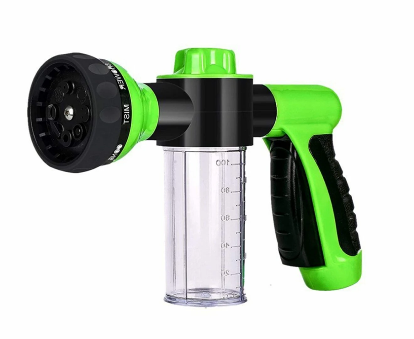 High-Pressure Sprayer Nozzle Hose Gun Car Pet Wash Cleaning Water Foam Soap - Green