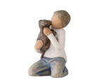 Willow Tree Figurine Kindness Boy & His Dog (Darker Skin Hair) Susan Lordi 27463