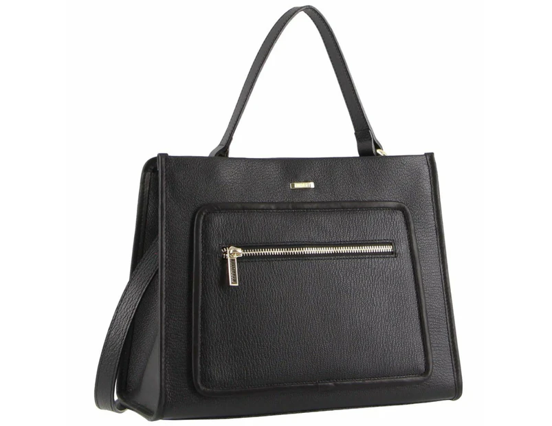 Morrissey Ladies Italian Structured Leather Tote Bag Handbag Womens - Black