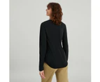 Kathmandu Women's 100% Merino Long Sleeve V-Top - Black