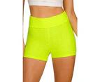 Azura Exchange Neon Green Anti-Cellulite Workout Yoga Shorts - Green