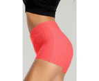 Azura Exchange Red High Waist Butt Lift Sport Gym Workout Training Running Shorts - Red
