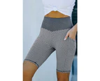 Azura Exchange Gray Side Pockets Ruched Butt Lifting Yoga Shorts - Gray