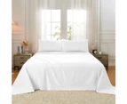 Justlinen-luxe 100% Luxury Cotton 500TC King Bed Sheet Set - White