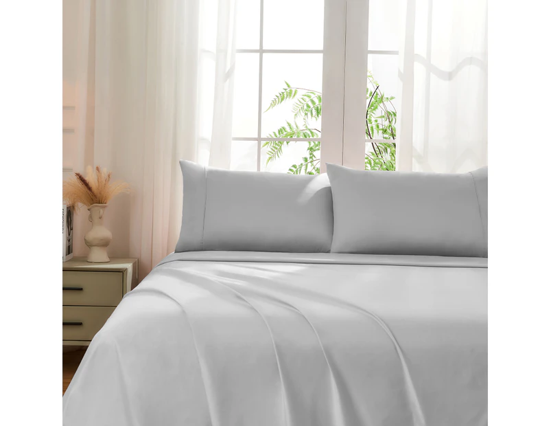 Justlinen-luxe 100% Luxury Cotton 500TC Queen Bed Sheet Set - Grey