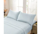 Justlinen-luxe 100% Luxury Cotton 500TC Single Bed Sheet Set - Light Blue