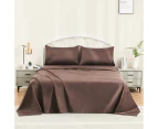 Justlinen-luxe 100% Luxury Cotton 500TC King Bed Sheet Set - Chocolate Brown