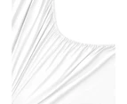 Justlinen-luxe 100% Luxury Cotton 500TC Single Bed Sheet Set - White