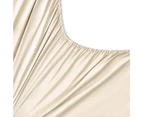 Justlinen-luxe 100% Luxury Cotton 500TC Queen Bed Sheet Set - Cream