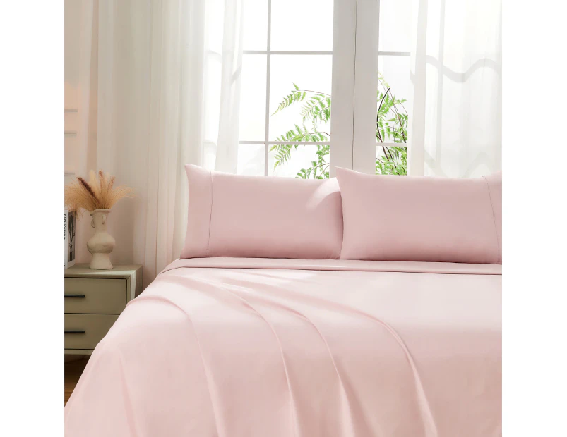 Justlinen-luxe 100% Luxury Cotton 500TC Queen Bed Sheet Set - Mauve