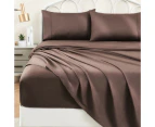 Justlinen-luxe 100% Luxury Cotton 500TC Double Bed Sheet Set - Chocolate Brown