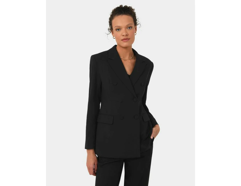 Forcast Women's Emani Double Breasted Blazer - Black