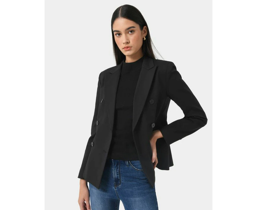 Forcast Women's Safira Double Breasted Blazer - Black