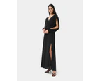 Forcast Women's Louise Open Sleeve Maxi Dress - Black