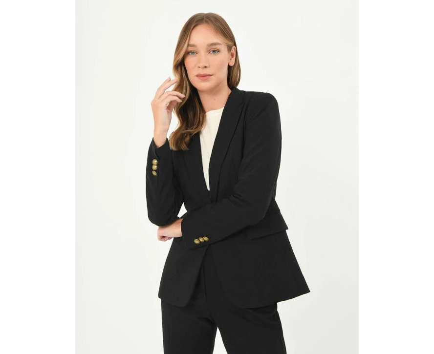 Forcast Women's Ester Lapel Single Blazer - Black