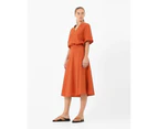 Forcast Women's Claudia Linen A-line Skirt - Rust