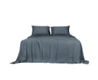 Dreamz Bamboo Sheet Set Fitted Pillowcase Queen Size Charocal 4PCS Set