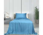 Dreamz Bamboo Sheet Set Fitted Pillowcase Single Size Blue 3PCS Set