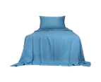 Dreamz Bamboo Sheet Set Fitted Pillowcase Single Size Blue 3PCS Set